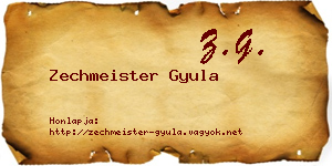 Zechmeister Gyula névjegykártya